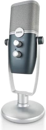 AKG Ara (C22-USB) Dual-Pattern USB Condenser Microphone 24-bit/96kHz Resolution, Cardioid & Omnidirectional Modes, Plug-and-Play for PC/Mac/iOS/Android, Silver | AKG-C22-USB