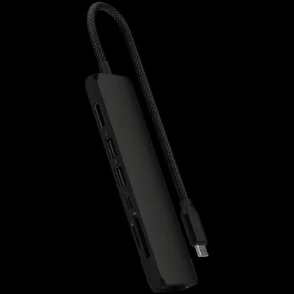 SATECHI 7-in-1 USB-C Slim Multiport Adapter with Ethernet (Black)