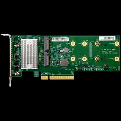 Supermicro AOC-SLG4-2H8M2-O Low Profile 2x PCIe Gen 4 Hybrid NVMe/SATA M.2 RAID Carrier