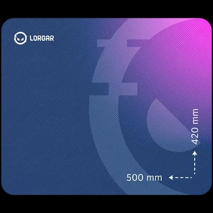 Lorgar Main 135, Gaming mouse pad, High-speed surface, Purple anti-slip rubber base, size: 500mm x 420mm x 3mm, weight 0.41kg