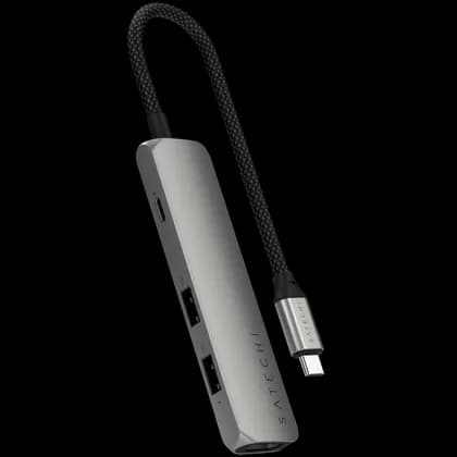 SATECHI 4-in-1 USB-C Slim Multiport Adapter 4K (Space Grey)