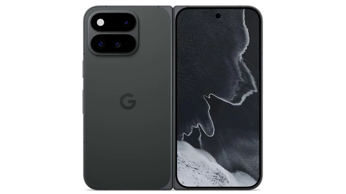 Google Pixel 11 Pro Fold в цвете Obsidian — вид сзади и внешний экран