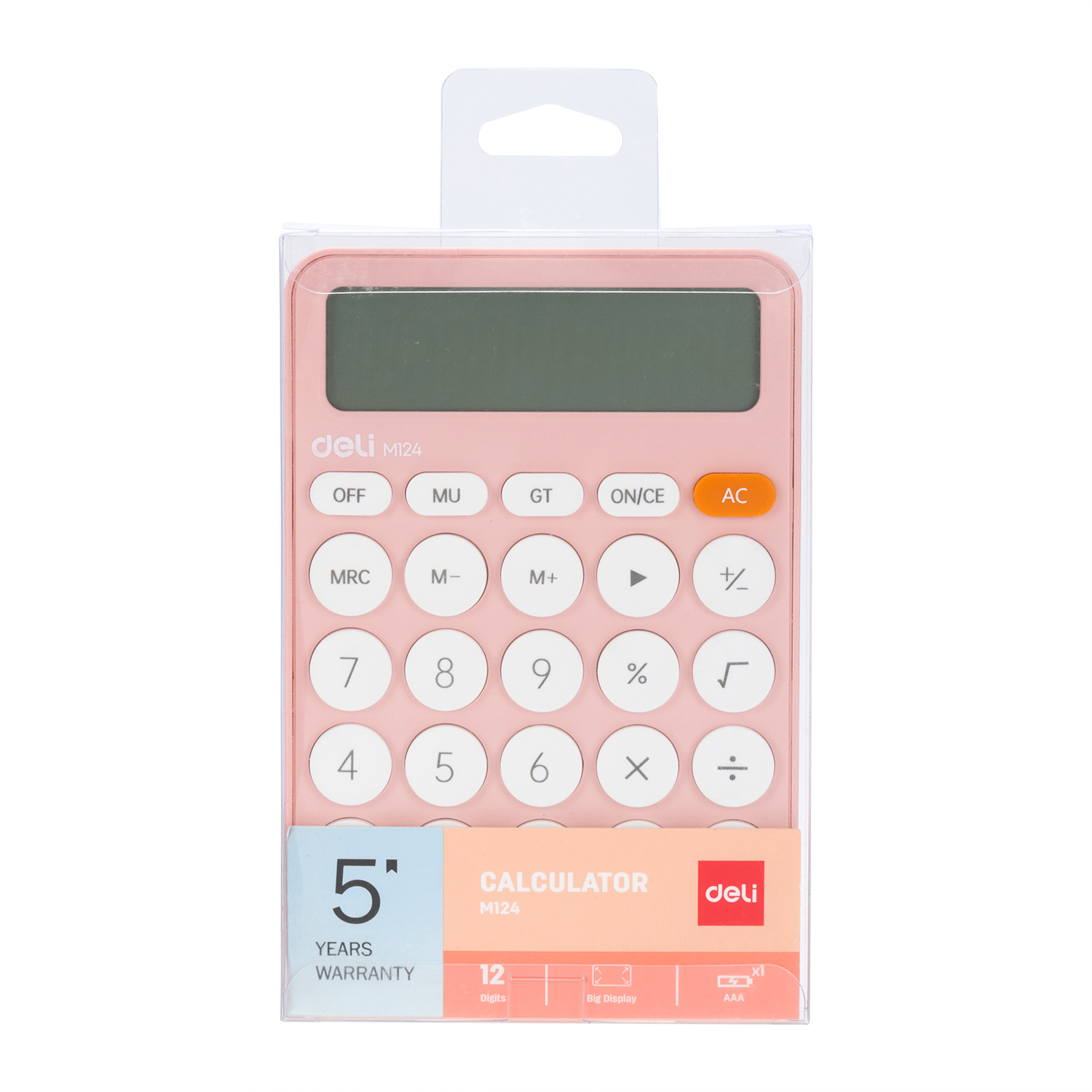 Калькулятор 12 Разрядный (Розовый) M124 Deli