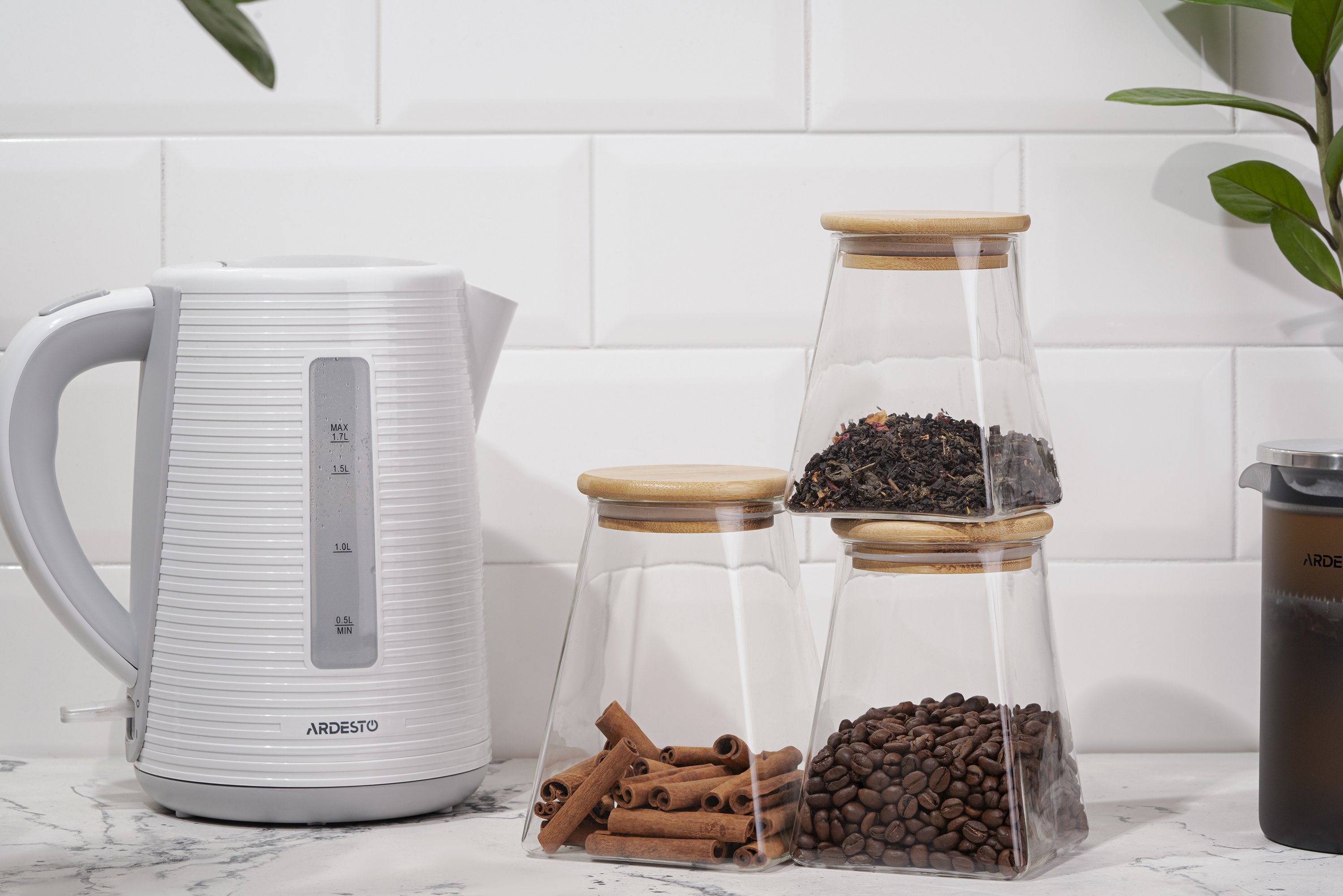Электрочайник Ardesto Ekl-F17wg 1.7Л/2150Вт/Strix Контроль/Цвет Белый + Серый,