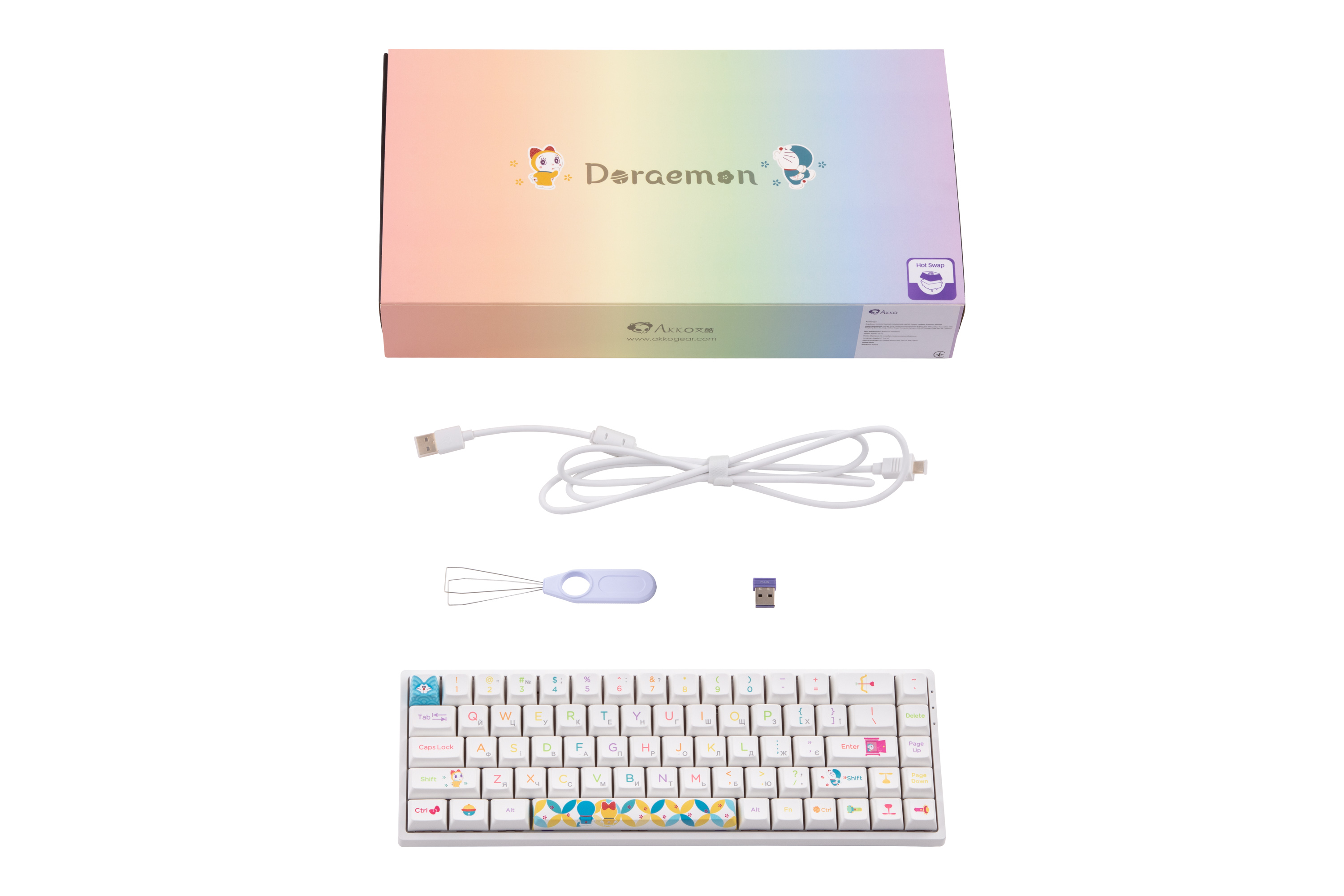 Клавиатура Akko 3068b Doraemon Rainbow Cs Jelly Pink Rgb