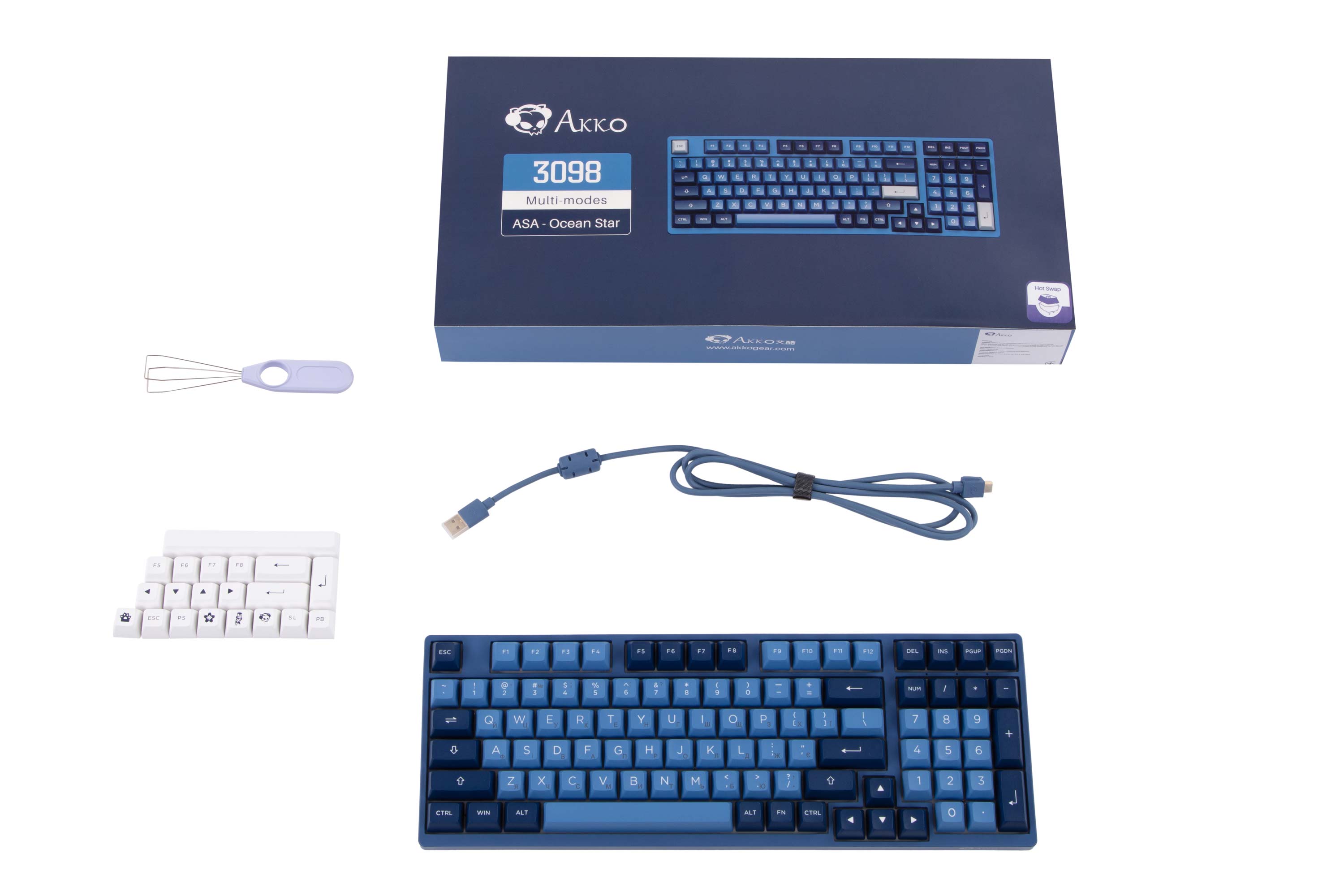 Клавиатура Akko 3098b Ocean Star Cs Jelly White Rgb