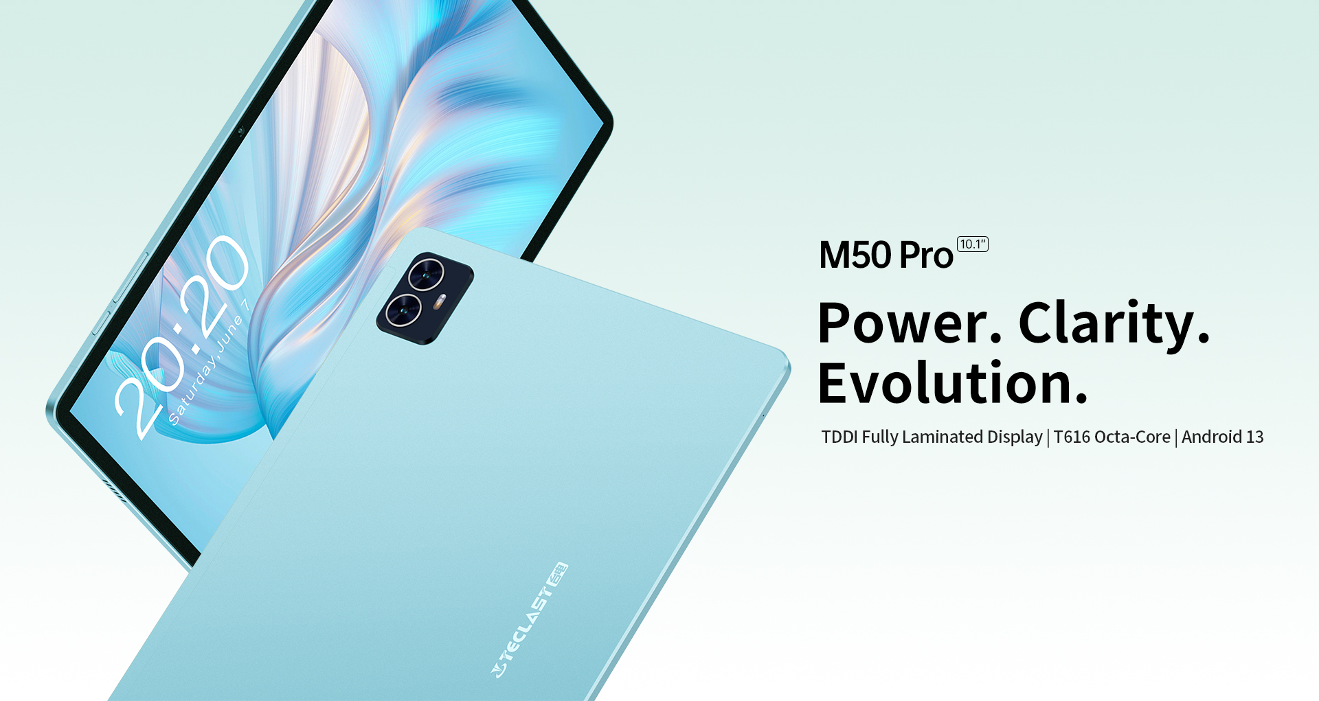 Планшет Teclast M50 Pro 10.1" 8Гб, 256Гб, Lte, 6000Ма•Ч, Android, Голубой + Портативное Зарядное Устройство Power Bank Belkin 20000mah, 30w, Pd For Macbook, White