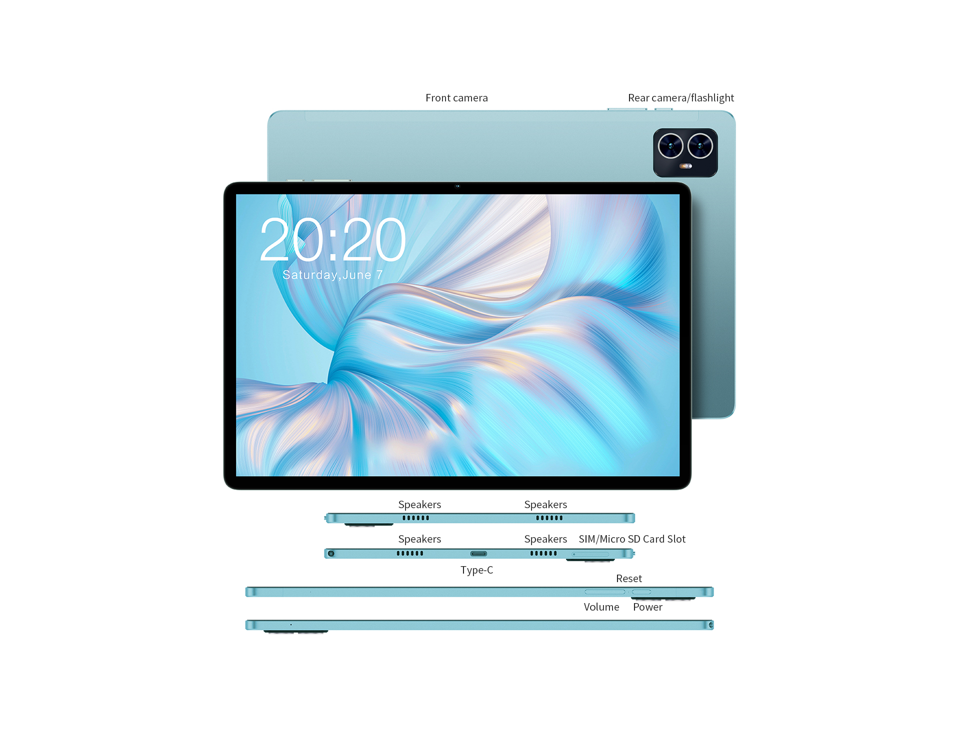 Планшет Teclast M50 Pro 10.1" 8Гб, 256Гб, Lte, 6000Ма•Ч, Android, Голубой + Портативное Зарядное Устройство Power Bank Belkin 20000mah, 30w, Pd For Macbook, White