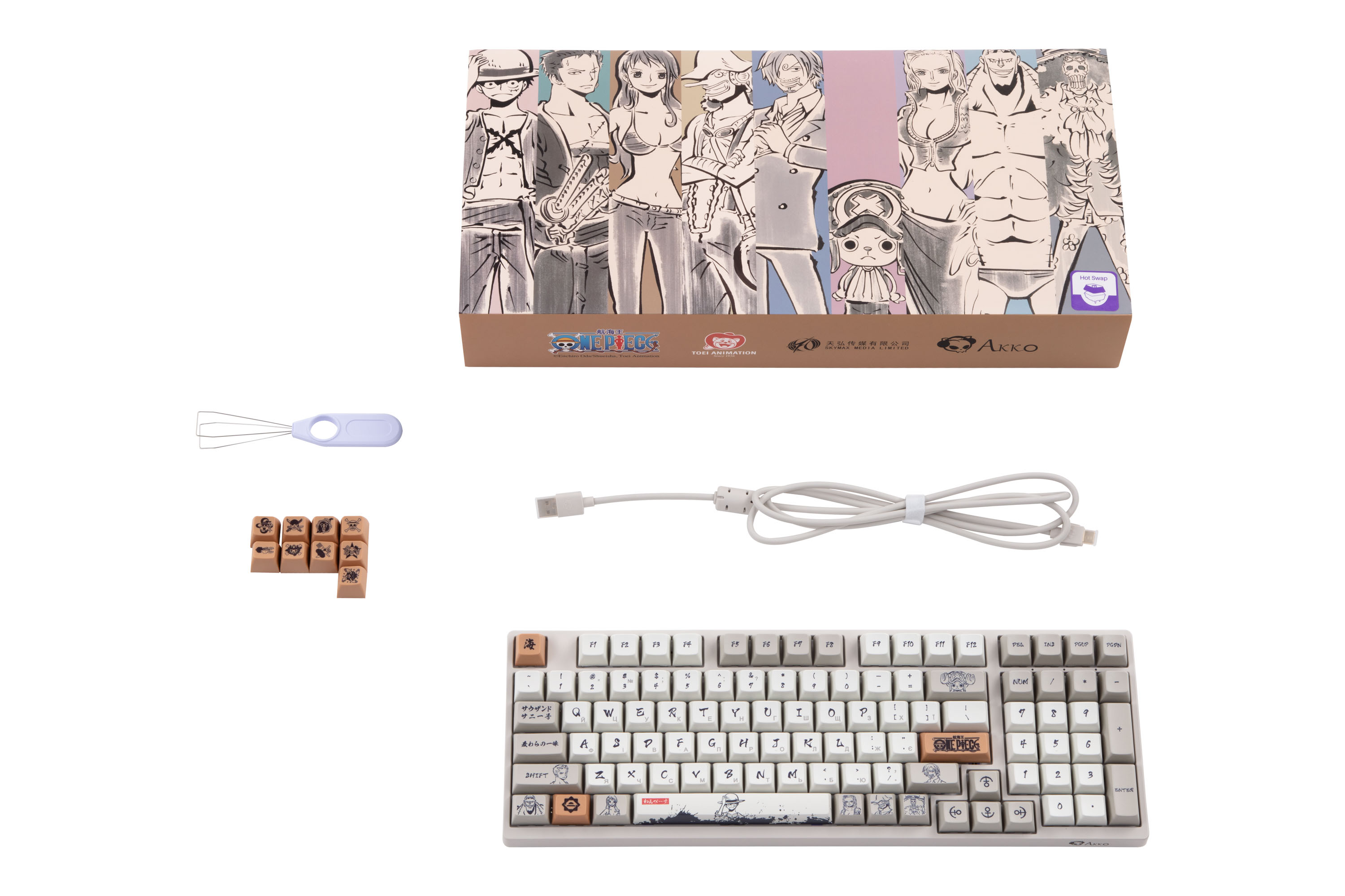 Клавиатура Akko 3098s Rgb One Piece Calligraphy(Hotswappable) Cs Jelly Blue Rgb