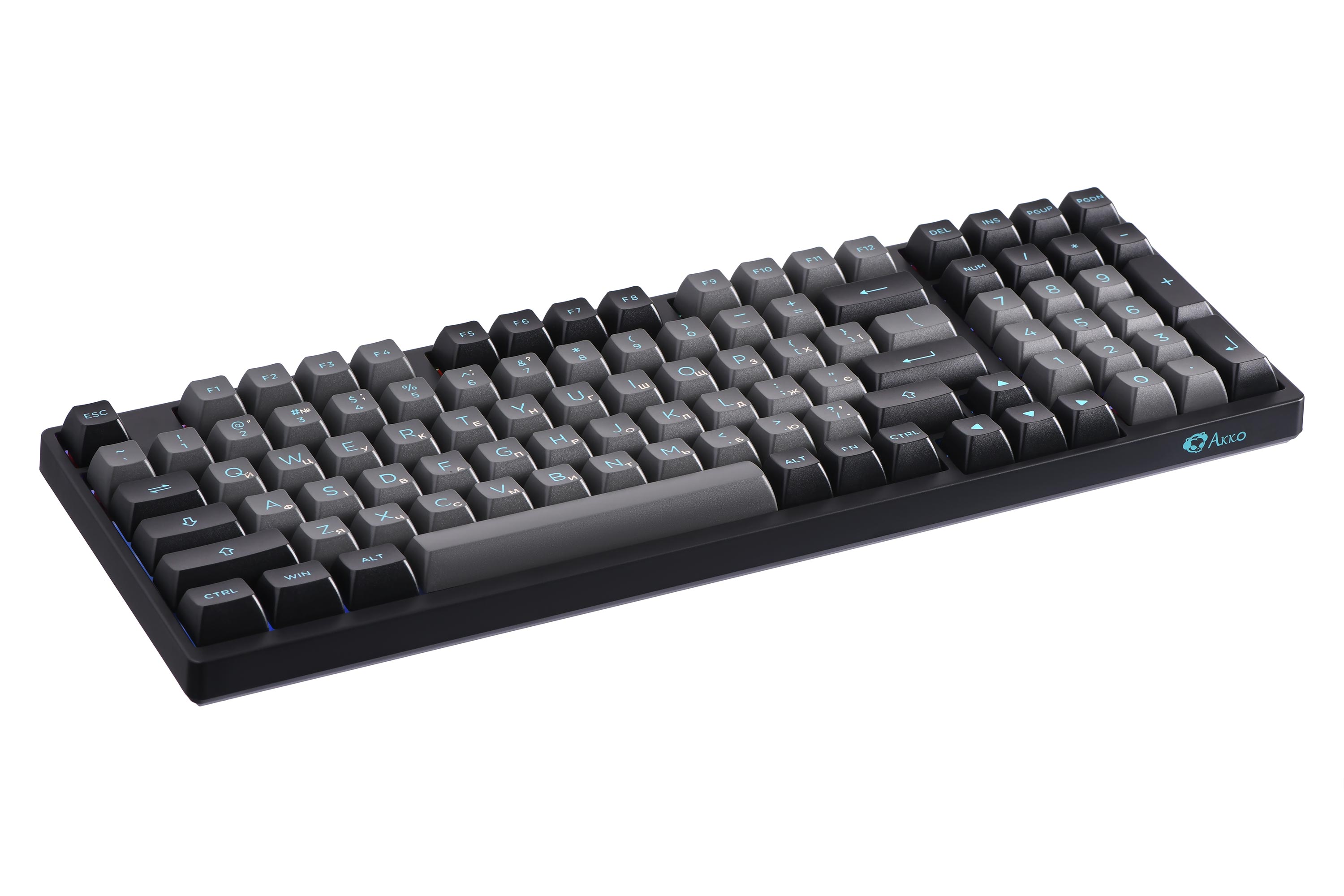 Клавиатура Akko 3098b Black&Cyan Cs Jelly White Rgb
