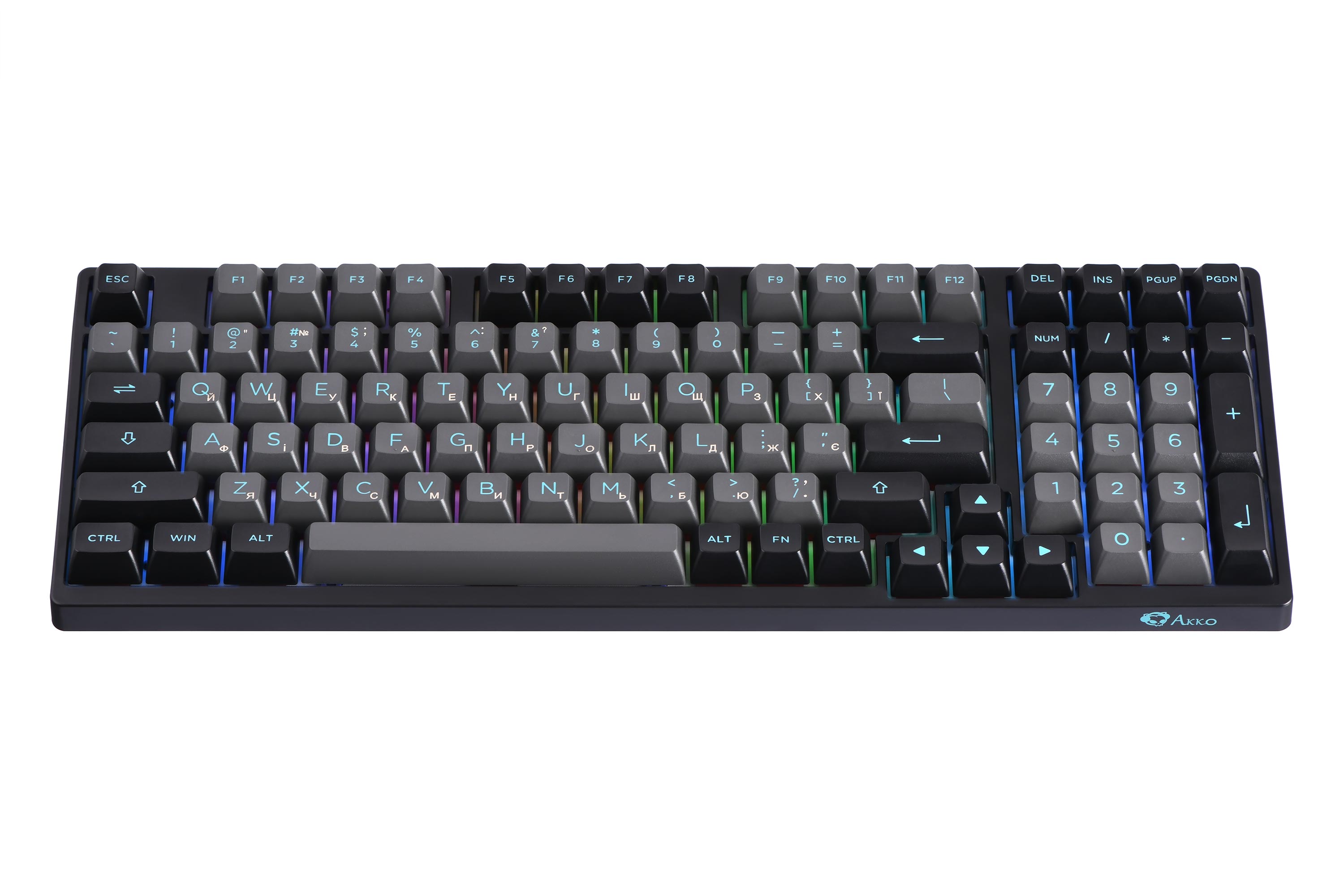 Клавиатура Akko 3098b Black&Cyan Cs Silver Rgb