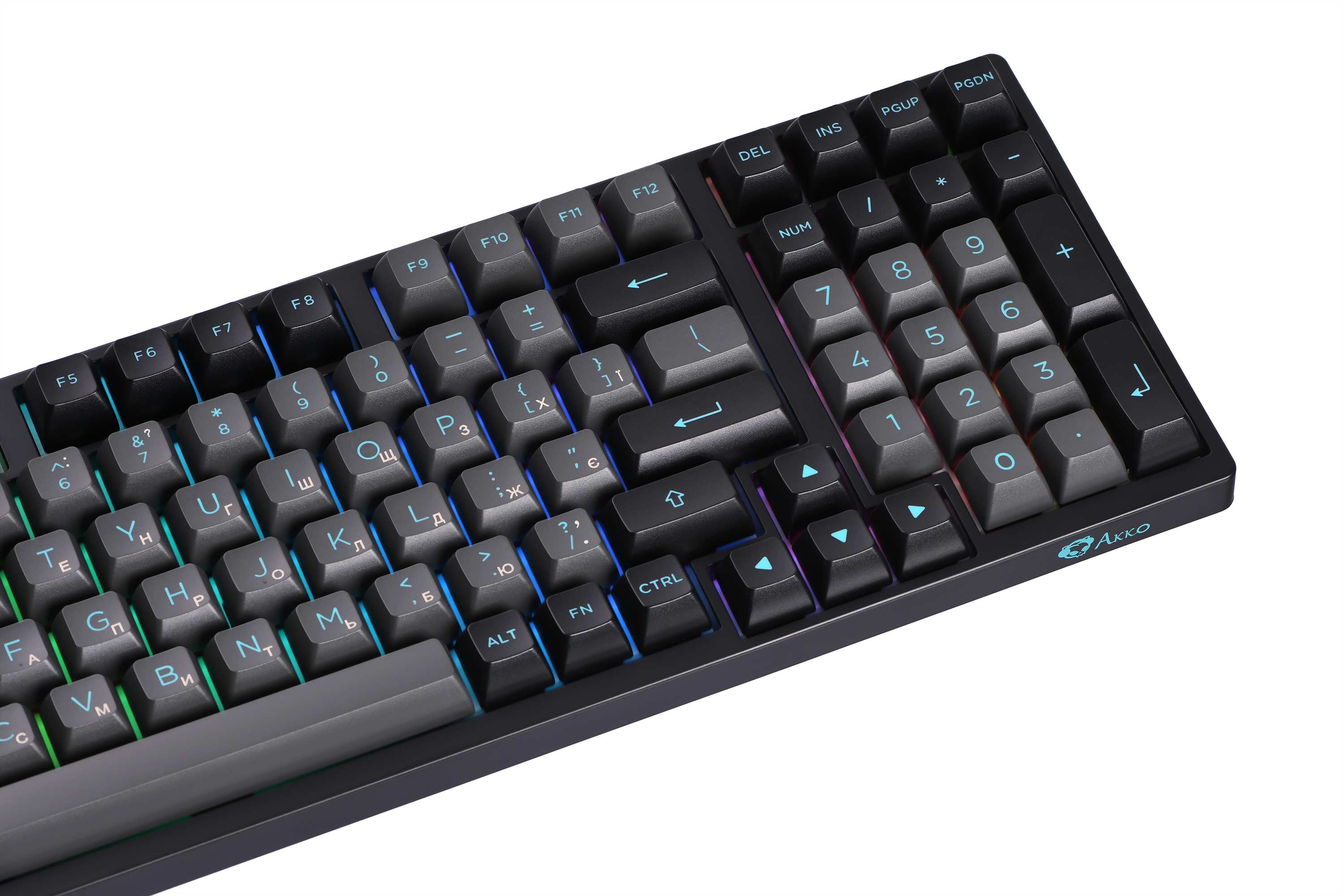 Клавиатура Akko 3098b Black&Cyan Cs Silver Rgb