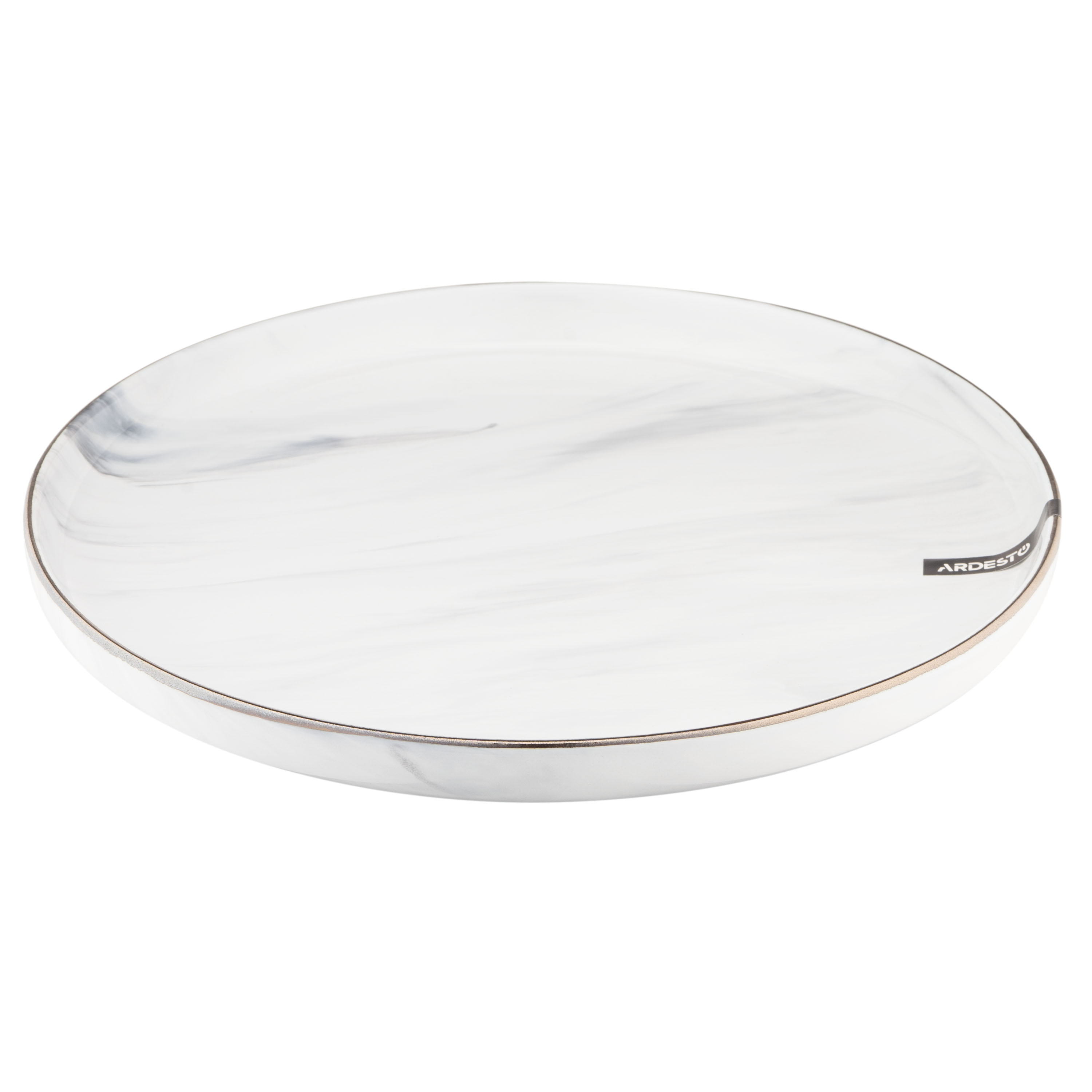 Тарелка Обеденная Ardesto Marmo, 27См, Керамика, Белый (6 Шт В Коробке)