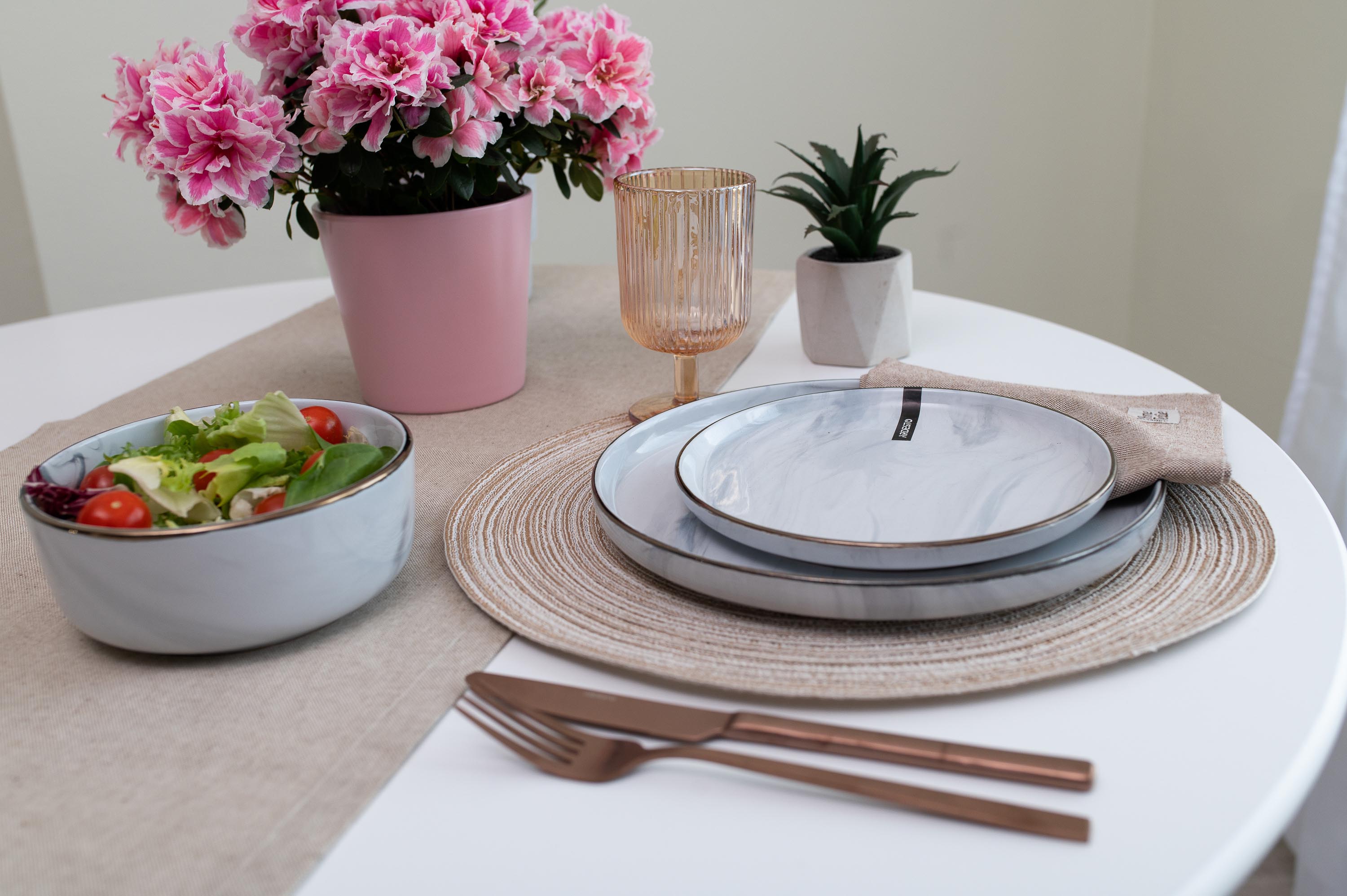 Тарелка Обеденная Ardesto Marmo, 27См, Керамика, Белый (6 Шт В Коробке)