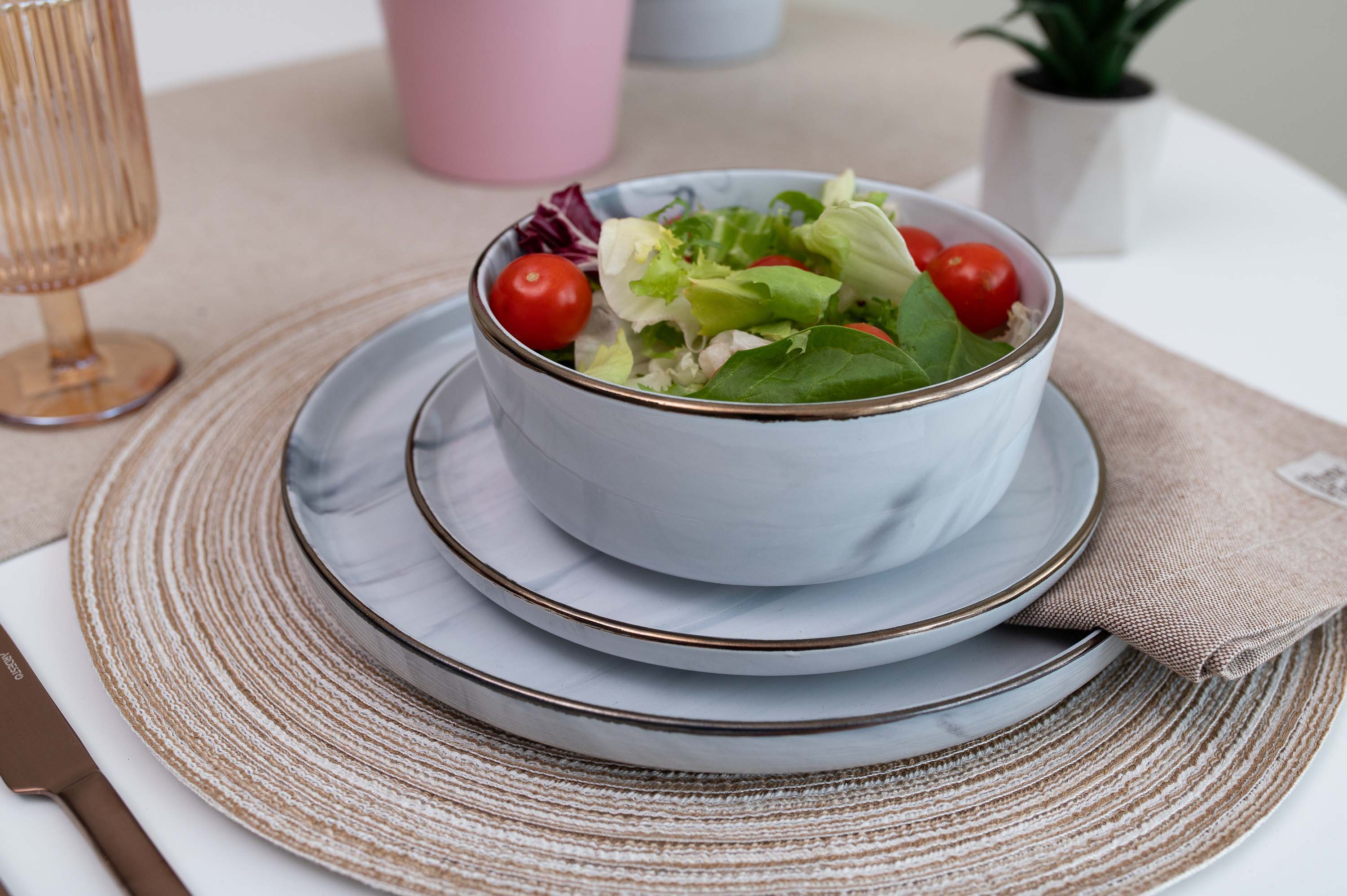 Тарелка Десертная Ardesto Marmo, 19См, Керамика, Белый (6 Шт В Коробке)