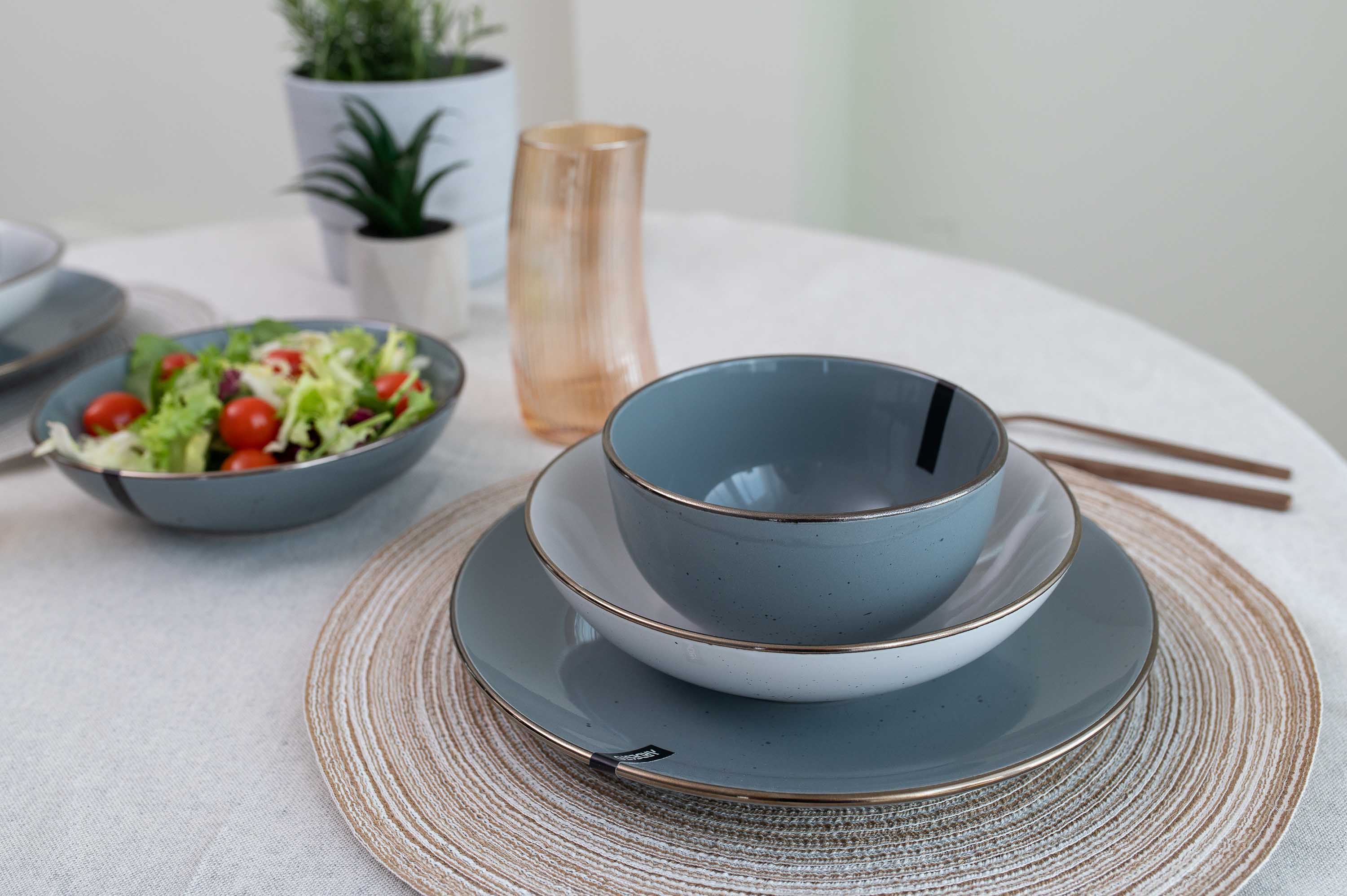 Комплект Из 6 Шт Тарелка Суповая Ardesto Bagheria, 20 См, Grey, Керамика