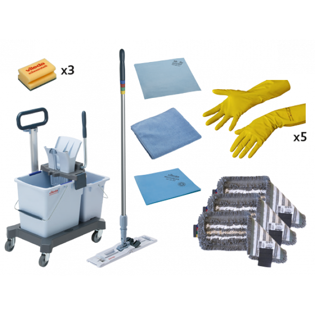 Стандартный комплект инвентаря для уборки на базе высокоэффективной двухведерный