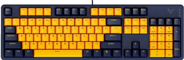 Проводная клавиатура Rapoo V500PRO Yellow Blue