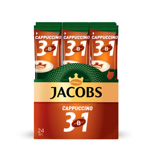 Jacobs 3в1 Капучино 24х11гх10 (240штук)