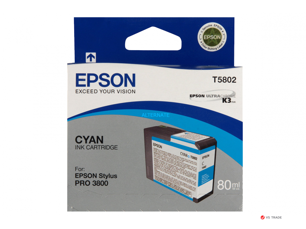 Картридж струйный Epson T5802 Cyan