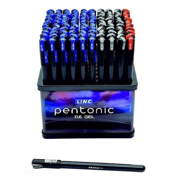 Ручка шариковая Pentonic Frost Gel 0,6мм (сн-70,чр-20, кр-10) Linc в дисплее 100