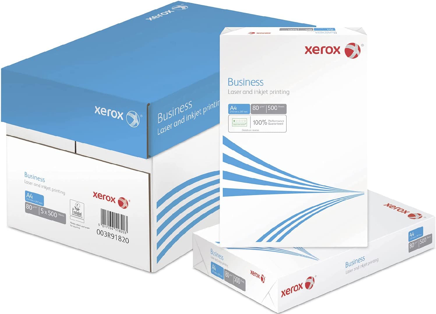 Xerox Business - Бумага для офиса класса B, A4, 80гр/м2, 500 листов,  5 пачек в коробке, непрозрачность 93%, белизна 164, толщина 106 мкм