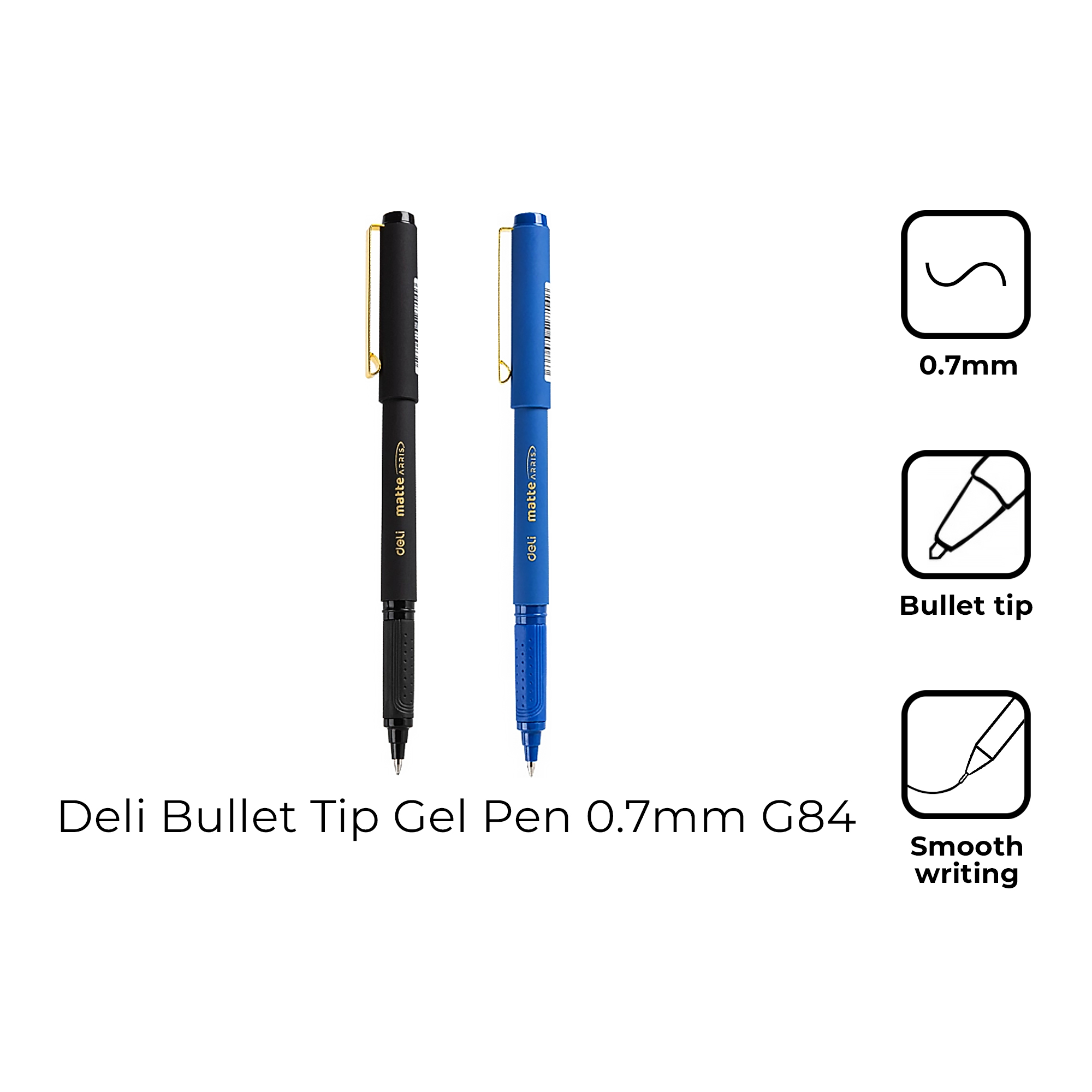Ручка гелевая 0,7мм EG84-BL (сн) Deli