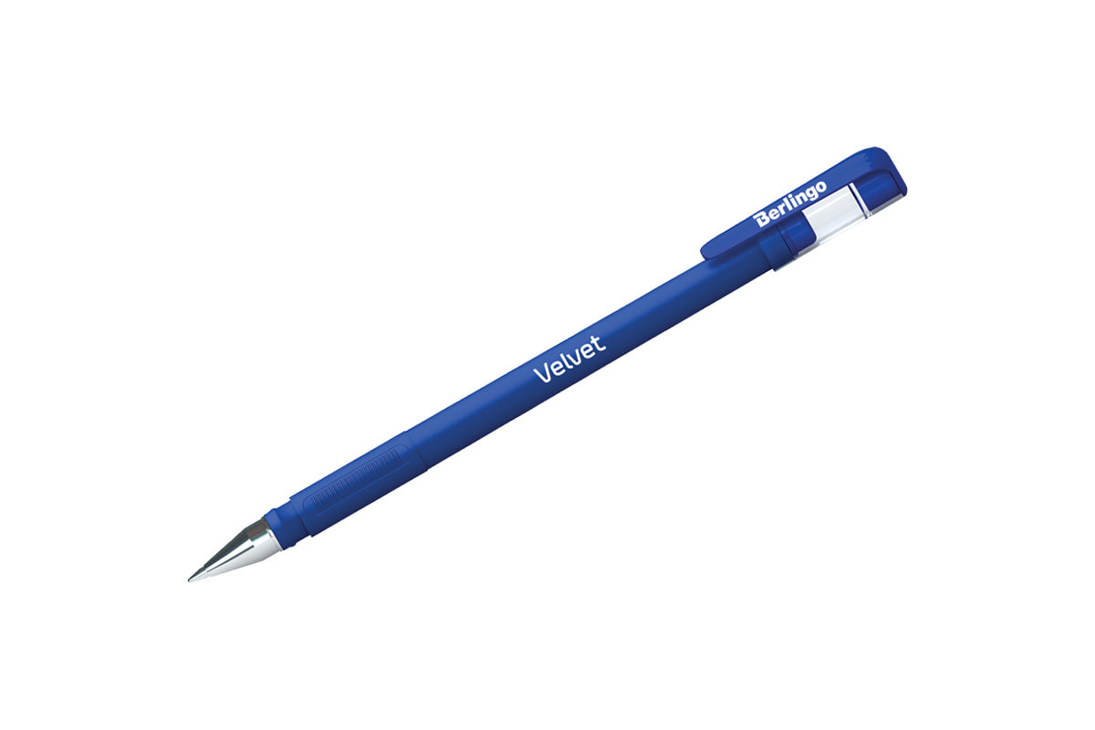 Ручка гелевая Berlingo "Velvet" синяя, 0,5мм, прорезиненный корпус
