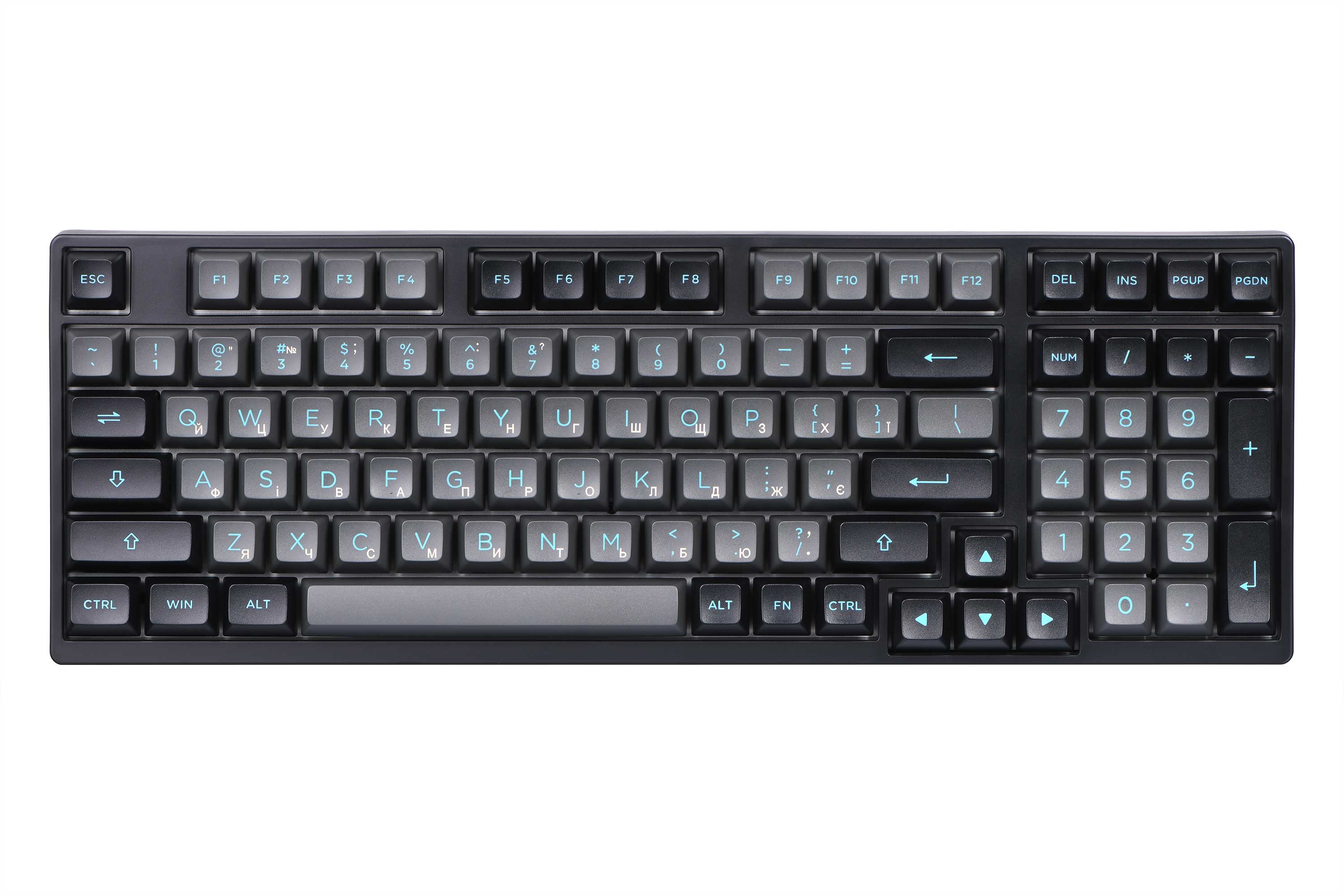 Клавиатура Akko 3098B Black&Cyan CS Silver RGB