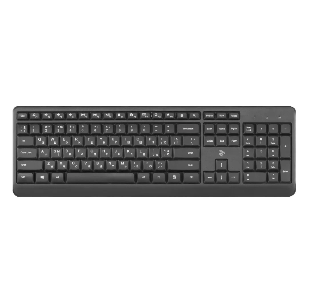 Keyboard 2E KS260 WL BT Black EN/UA