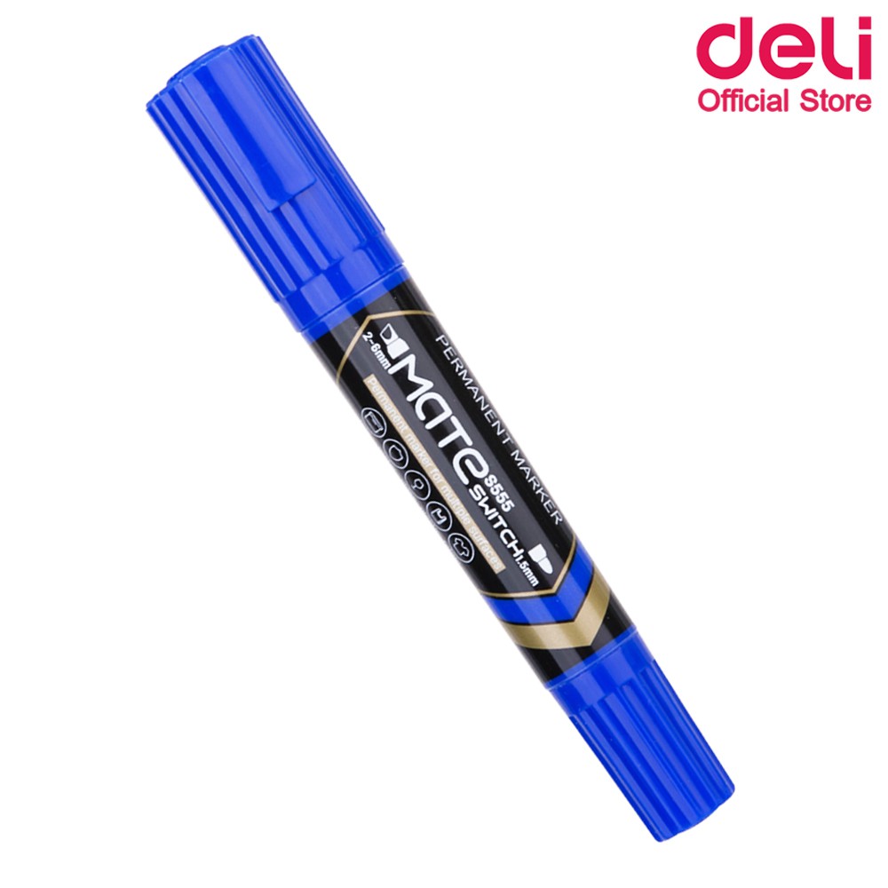 Маркер пермаментный Deli S555 синий