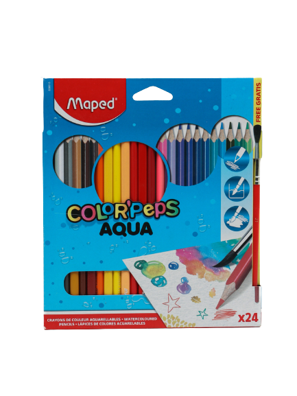 Карандаши цветные "Maped" Aqua 24 цв с кистью	836013