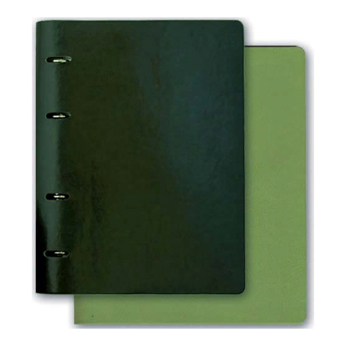 Тетрадь Копибук на кольцах А5+, (175х220мм, 80л.+ сменный блок 80л.) Обложка плотная кожзам. Цвет коричневый, зеленый, розовый, синий.