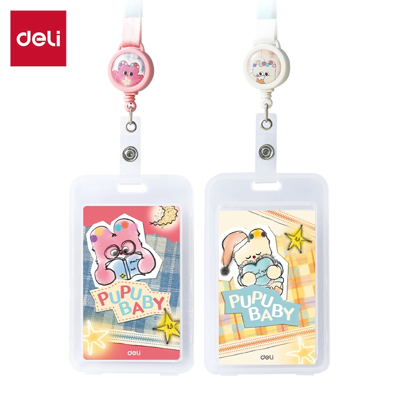 Бейдж верт 54х86мм с ретрактором EF411 (ассорт) Deli