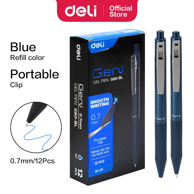 Ручка гелевая 0,7мм EG80-BL (сн) Deli