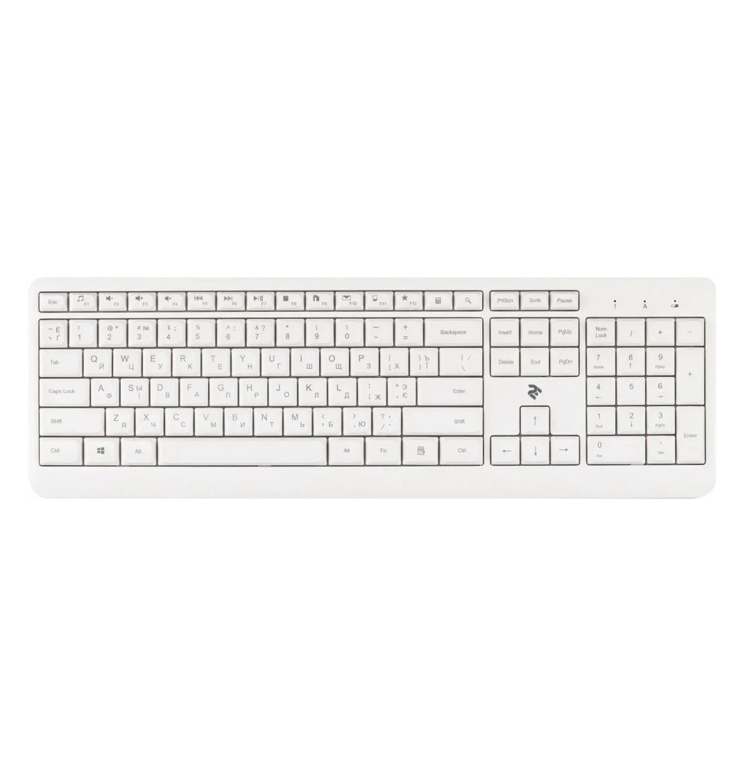 Keyboard 2E KS260 WL BT White