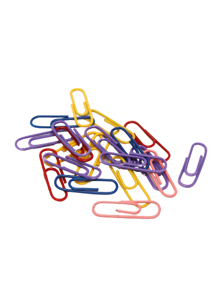 Скрепки канцелярские L28 мм, 70 шт. цветные С28-70 П
