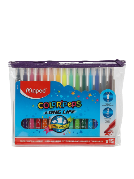 Фломастер Maped (15цв.Color'Peps Zip bag)	845015