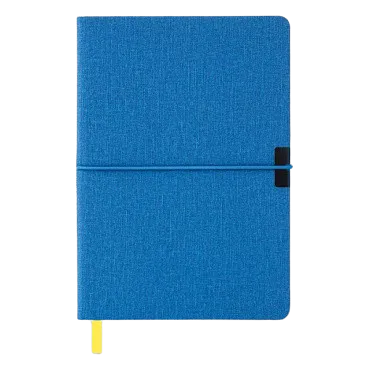 Бизнес-блокнот  (А5, 211х146, 192 стр., неоновые оранжевые/желтые страницы, резинка-держатель), цвет черный, синий.
