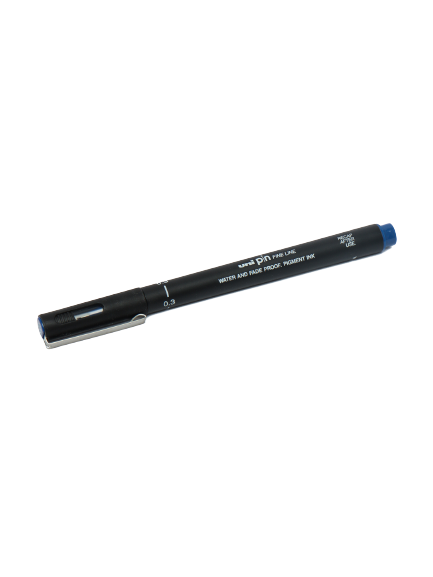 Ручка фетровая Uni PIN Fine Line 0.3	PIN03-200 Black/blue