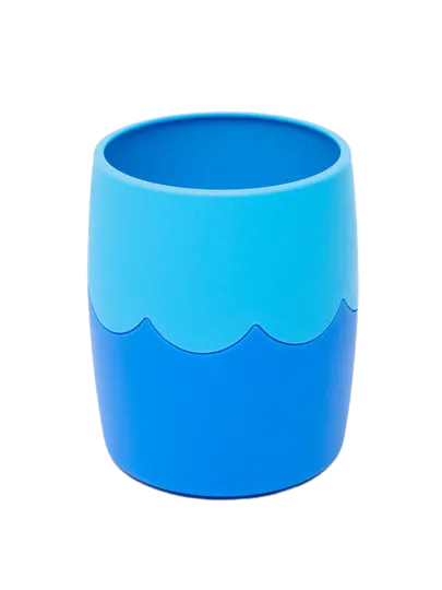 Подставка-стакан Стамм, пластик, круглый, двухцветный синий