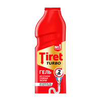 Гель для удаления засоров в канализационных трубах TIRET TURBO 1л х12