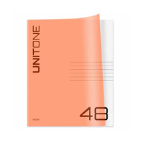Тетрадь 48л. клетка BG "UniTone. Neon", пластиковая обложка, неон оранжевый