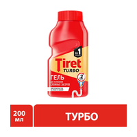 Гель для удаления засоров в канализационных трубах TIRET TURBO 200мл х6