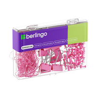 Набор мелкоофисных принадлежностей Berlingo, 120 предметов, розовый, пластиковая упаковка