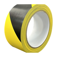 Предупреждающая лента жёлто-чёрная 48 мм × 33 м