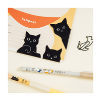 Закладки магнитные для книг, 3шт., MESHU "Black cat"