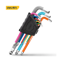 Шестигранник длин+. скругленный в наб. 9шт 1.5-10mm DL232609 (цв) Deli