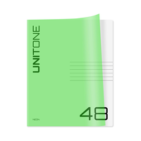 Тетрадь 48л. клетка BG "UniTone. Neon", пластиковая обложка, неон салатовый