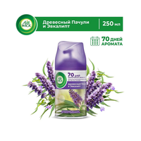 Сменный баллон для освежителя воздуха Air Wick Freshmatic Серии Pure: "Древесный Пачули и Эвкалипт" 250мл